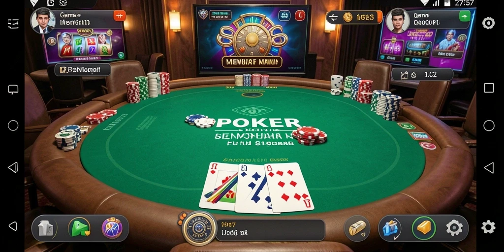 Gambaran gameplay Poker yang seru di 2757 dengan pemain aktif.