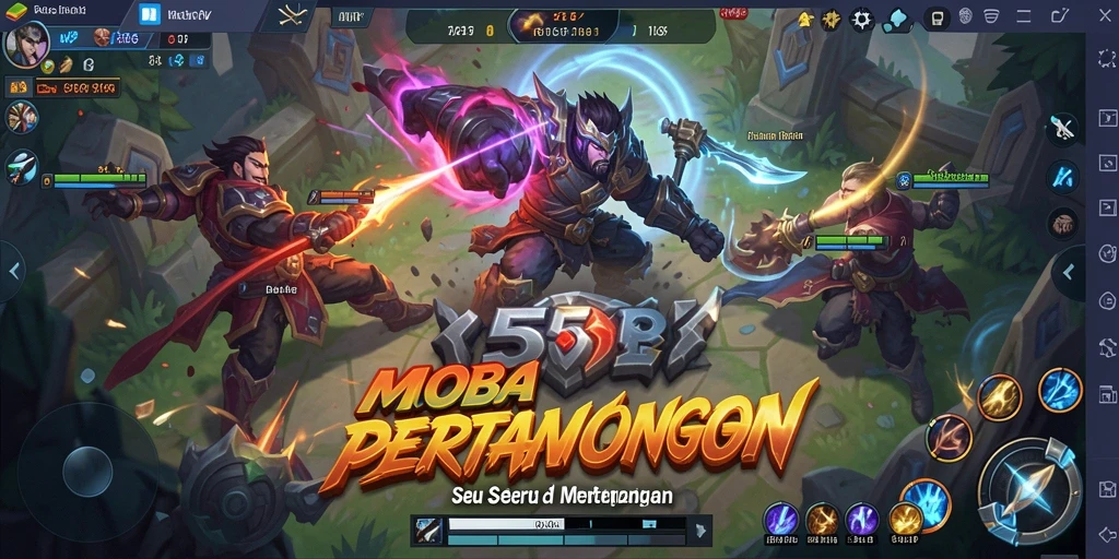 Screenshot gameplay seru 55RP dengan karakter yang beraksi.