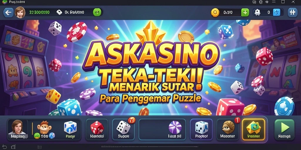 Screenshot utama ASKASINO menunjukkan gameplay seru teka-teki.