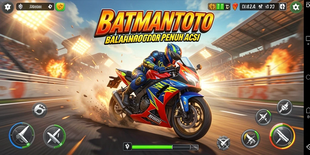 Gameplay mendebarkan di BATMANTOTO dengan balapan motor kencang.