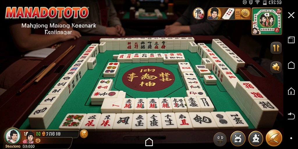 Tampilan gameplay seru dari MANADOTOTO yang menampilkan ubin Mahjong.