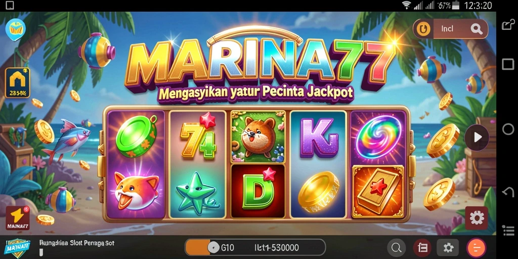 Screenshot utama MARINA77 menunjukkan tampilan gameplay Slot yang menarik.