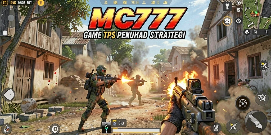 Screenshot MC777 menampilkan aksi tembak-menembak yang intens.