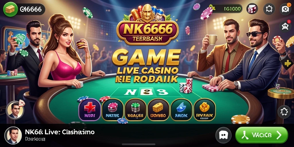Tampilan gameplay Live Casino NK666 yang menarik dan interaktif.