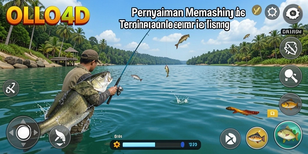 Tangkapan layar OLLO4D menampilkan aksi memancing yang seru.
