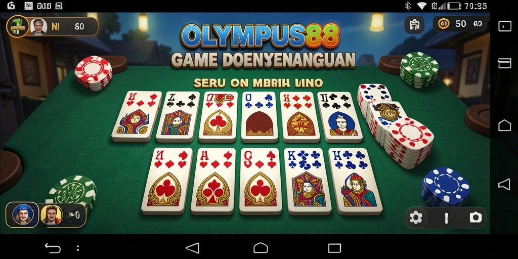 Screenshot OLYMPUS88 menunjukkan gameplay seru permainan Domino.
