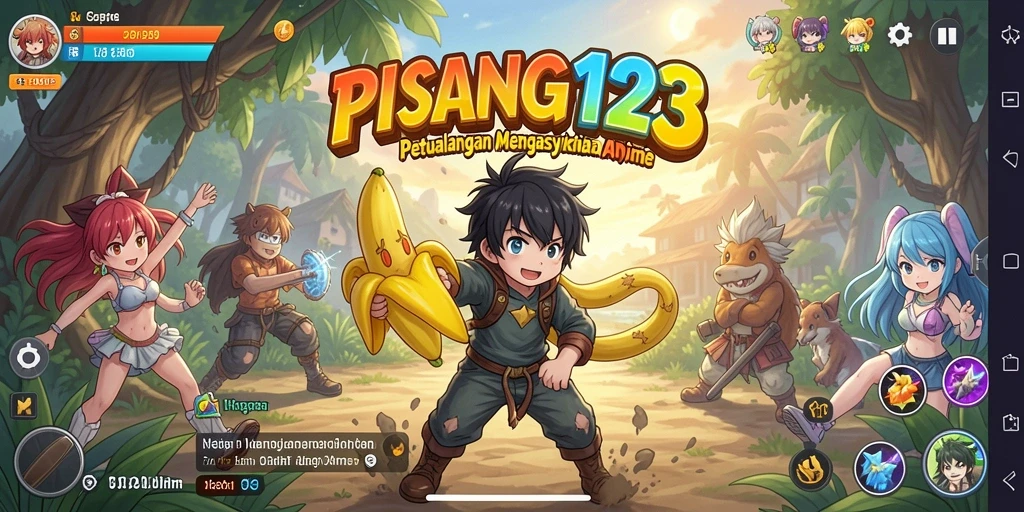 Screenshot PISANG123 menampilkan pertarungan karakter Anime yang intens.