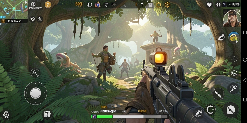 Screenshot menampilkan aksi menegangkan dalam POHONEMAS33.
