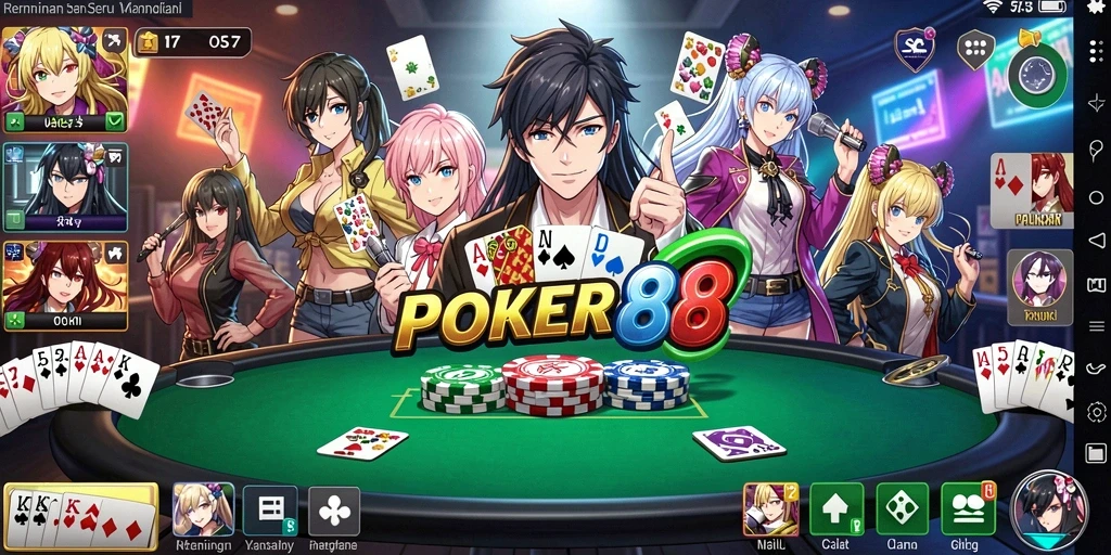 Tampilan gameplay POKER88 yang memukau dan penuh warna.