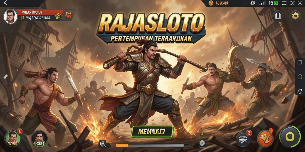 Tangkapan layar aksi intens di RAJASLOTO saat pertempuran Battle Royale.