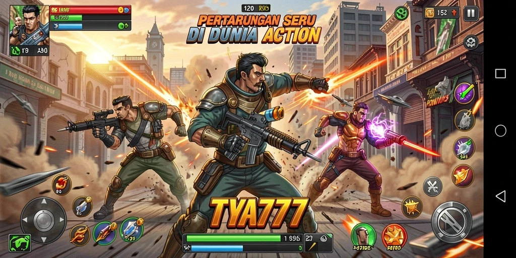Gameplay seru TYA777 dengan pertarungan yang intens.