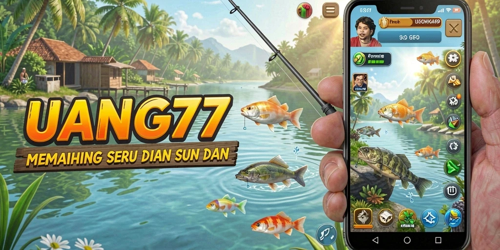 Tampilan screenshot gameplay UANG77 dengan aksi memancing yang mendebarkan.