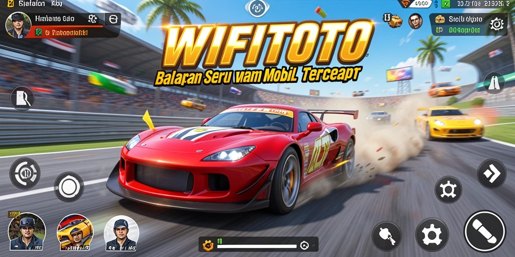 Screenshot gameplay WIFITOTO menampilkan aksi balapan yang mendebarkan.